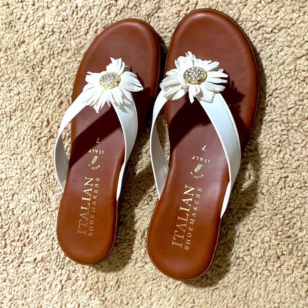 White flip flops